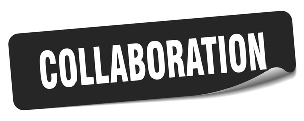 collaboration sticker. collaboration label