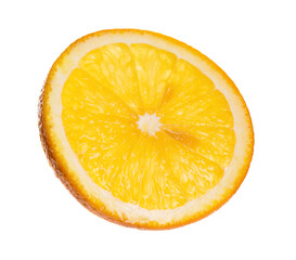 Slice of fresh ripe orange isolated on white