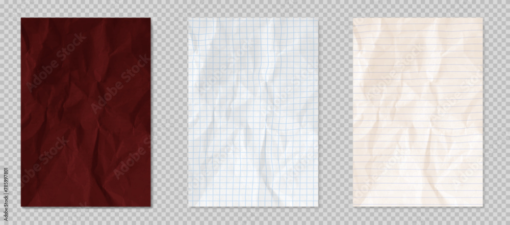 Poster notebook paper vector. note sheet for school memo. white page piece with grid and line texture. real