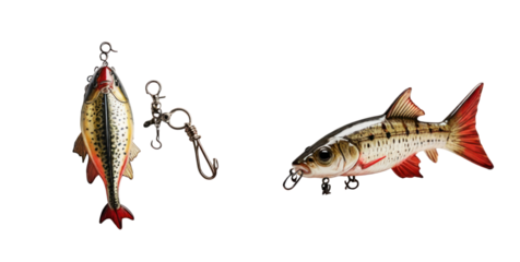 set of lure isolated on transparent background