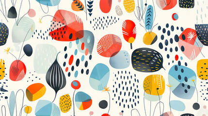 Playful Abstraction. Whimsical Shapes and Patterns in a Joyous Composition