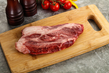 Raw beef chuck roll steak