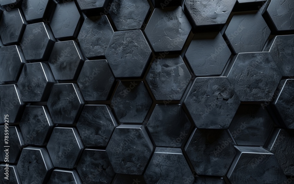 Wall mural a close up of a black hexagon