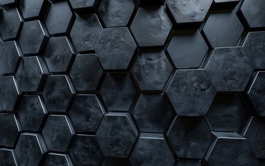 a close up of a black hexagon