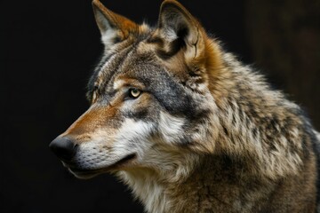 Close-up portrait of a wolf (Canis lupus)