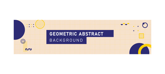 Geometric modern abstract horizontal banner design background template