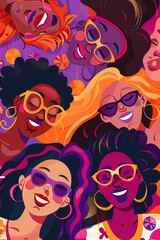 International Youth Day Watercolor illustration with young people of various ethnicities celebrating Youth day 