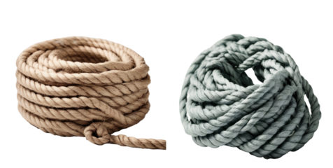 set of rope isolated on transparent background