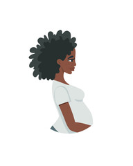 Profile portrait of a young African American pregnant woman