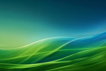 Abstract green background with smooth lines and space for text or image