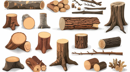 Wood industry raw materials. Realistic production samp