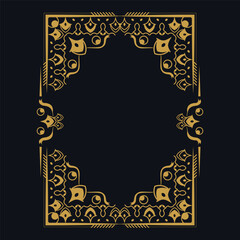 Luxury gold frame vintage ornament isolated
