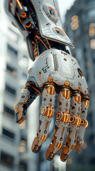 Futuristic Robot Hand in Urban Setting