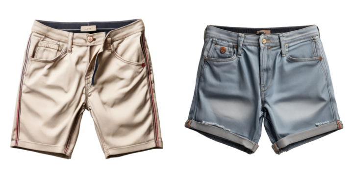 set of shorts isolated on transparent background