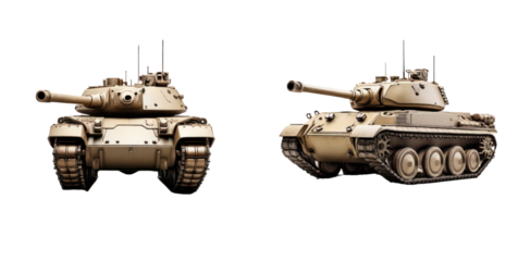 set of tank isolated on transparent background