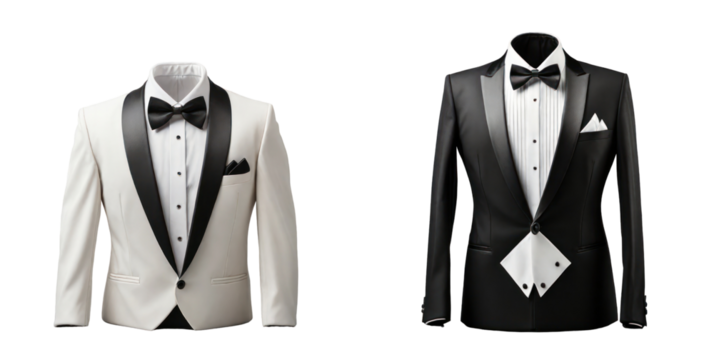 set of tuxedo isolated on transparent background
