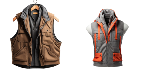 set of vest isolated on transparent background