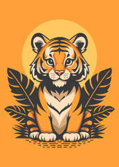 Illustration of a baby tiger
