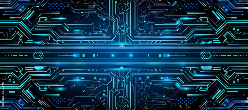 Aufkleber electronic circuit board technology as background showcasing computer hardware components