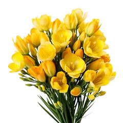 a bouquet of yellow flowers