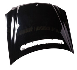 Black iron hood on an isolated background in a photo studio separately after staining and...