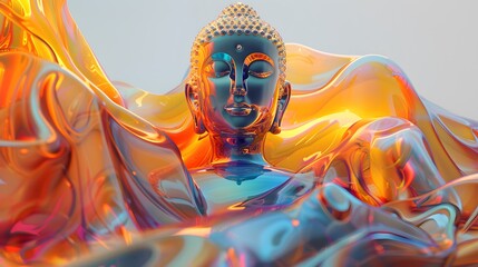 face of buddha, abstract colorful background