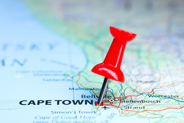 Cape Town, South Africa pin on map