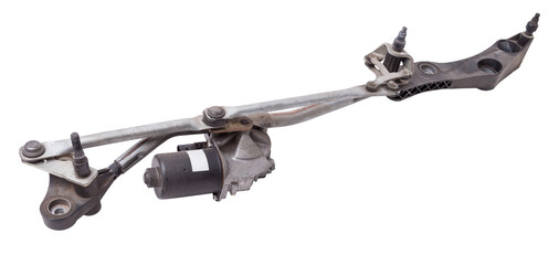 Wiper mechanism with electric motor - with a reducer that returns the brushes to their place, as...