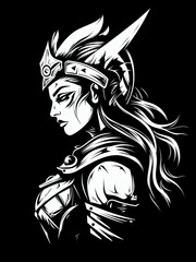 Illustration of a warrior woman