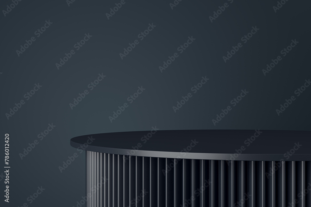 Aufkleber clean classic pedestal on light background with mock up place. product placement and ad concept. 3d 