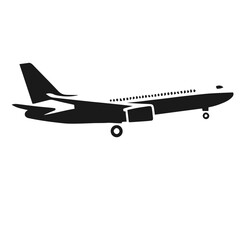 Vector illustration of airplane isolated on white background