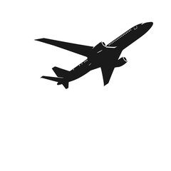 Vector illustration of airplane isolated on white background