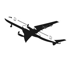 Vector illustration of airplane isolated on white background