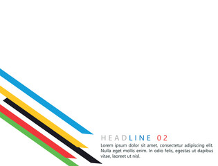 Curved colored lines on a white background. Vector graphics for design. Olympic colored background