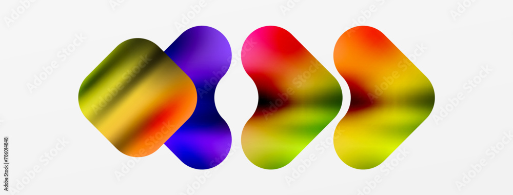 Poster three colorful arrows pointing in opposite directions on a white background high quality