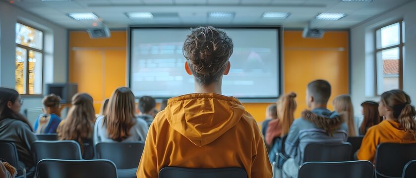 Engaging Digital Classroom - The Future of Education. Concept Interactive Learning, Technology Integration, Student Engagement, Virtual Collaboration, Innovative Pedagogy