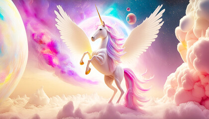 神秘的なユニコーン（架空動物）のイメージ