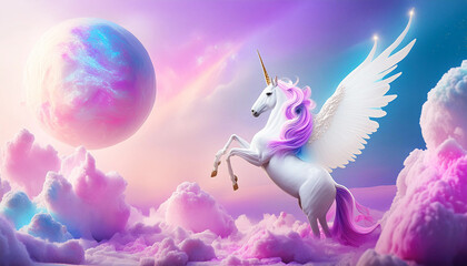 神秘的なユニコーン（架空動物）のイメージ