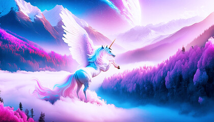 神秘的なユニコーン（架空動物）のイメージ