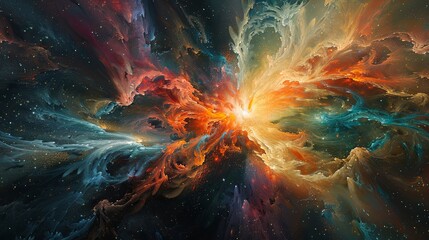 Cosmic Splendor: A Vibrant Nebula - obrazy, fototapety, plakaty