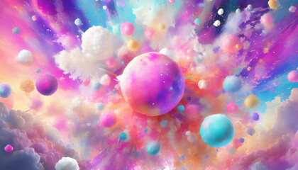 カラフルなキャンディとパウダーのイメージ