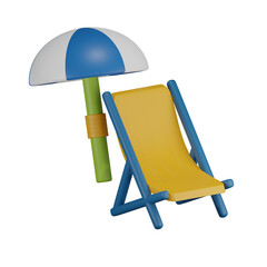 Beach Chair 3D illustration
