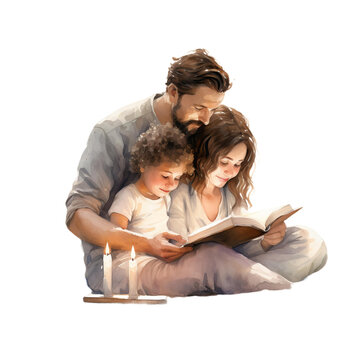 mother and child reading book