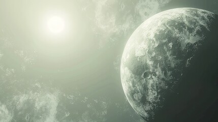 An ethereal space scene with otherworldly planets and misty terrains.