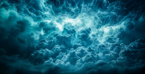 Electrifying thunderstorm clouds with dramatic lighting - obrazy, fototapety, plakaty