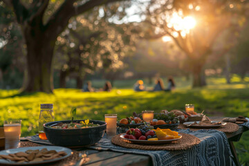 Outdoor spring picnics and family gatherings during National Picnic Month