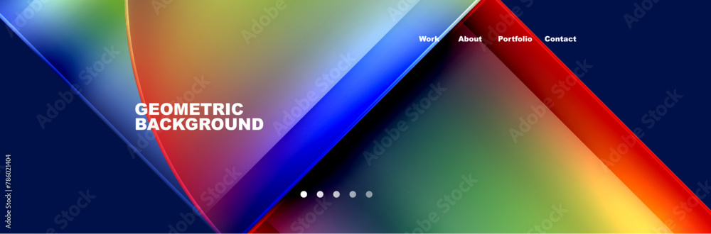 Aufkleber a geometric background with colorful triangles on a dark blue background . high quality