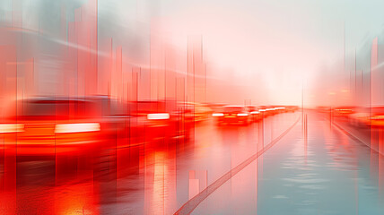 Cars moving fast on the highway, abstract geometric background - obrazy, fototapety, plakaty