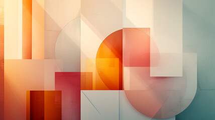 Abstract expressive geometric background in red close-up in watercolor style