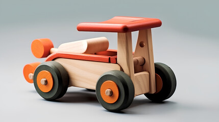 Fototapeta premium Wooden children's toy car.